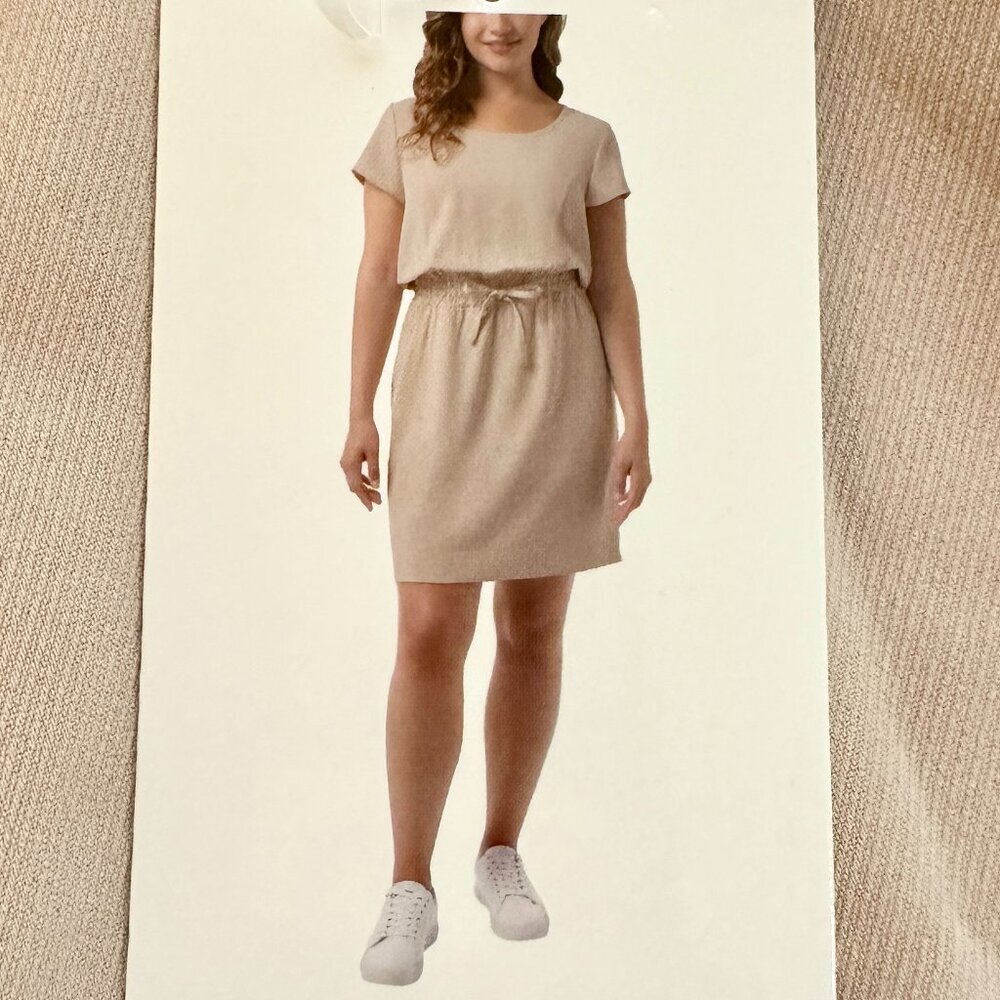 32 Degrees Cool Women's Twill Midi Dress Size L Cottagecore Coastal Spring (NEW)
